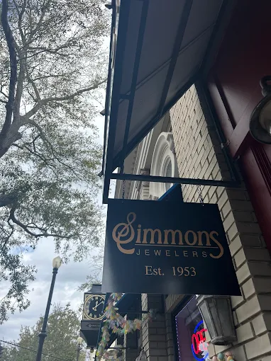 Simmons Jewelers storefront sign — Est. 1953